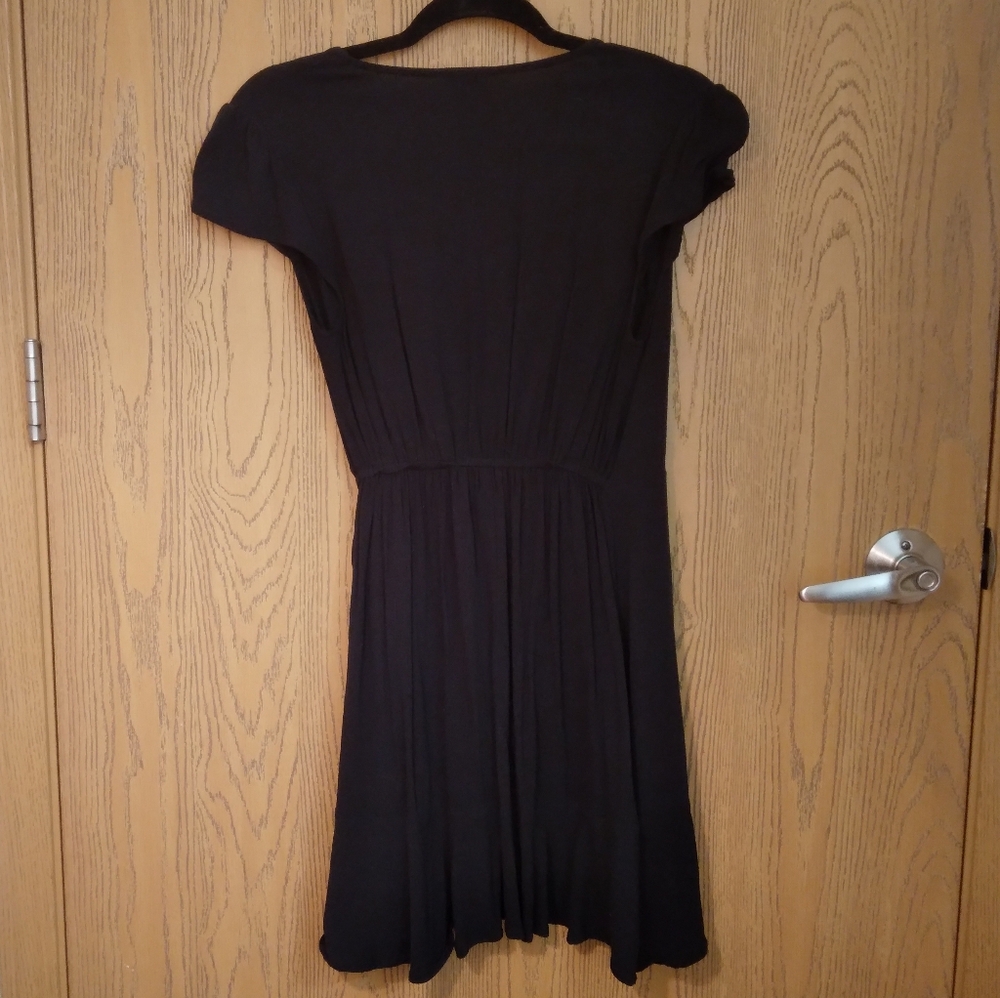 Mossimo Supply Co. Black Mini Hi Low Wrap Dress - Picture 3 of 6